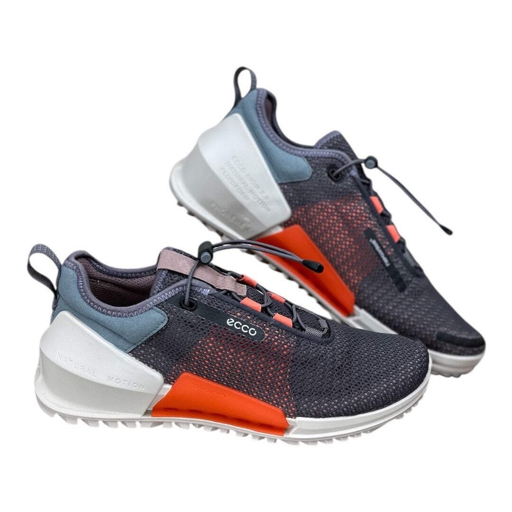 ECCO Biom 2.0 Breathru Womens Grey Orange Sneakers 800673-60143 Euro 41 US 10